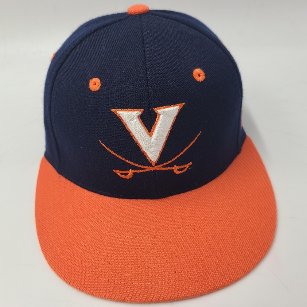Virginia Cavaliers Hat Fitted 6 3/4 Zephyr Blue Orange‎ Wool Blend Wahoos NCAA